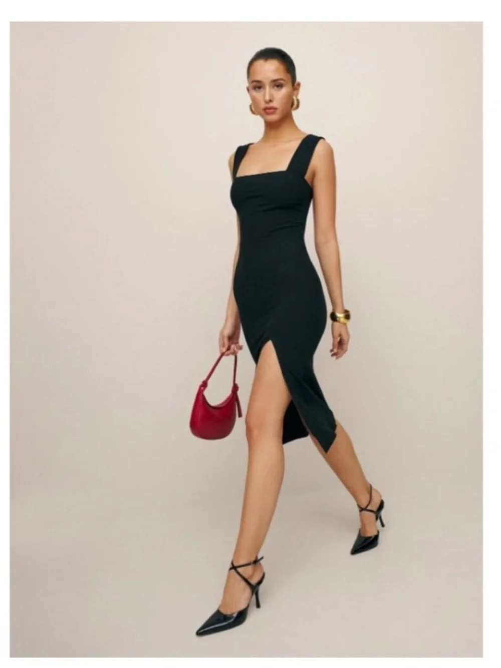 Reformation Cassi Knit Dress Black - Picture 1 of 10